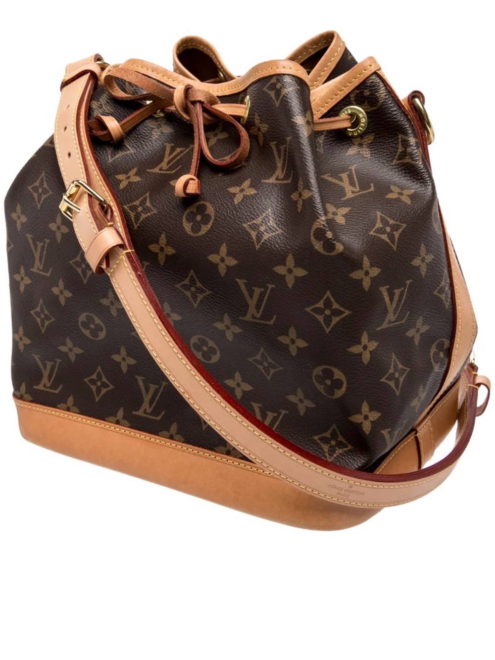 Louis Vuitton | LV Monogram Noé Drawstring Bucket Bag in Brown/Tan - Picture 3 of 16